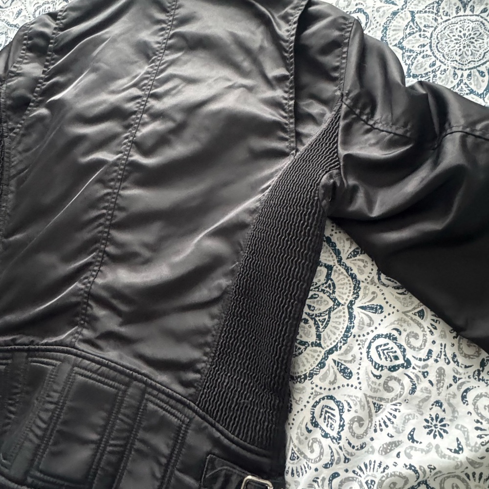 Diesel Biker Style jacket women Size M…nylon And Cotton. Goth. Punk. Wolf Print. - Picture 7 of 12